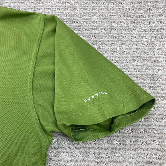 Dunning Golf Shirt Men Medium M Green Casual Polo Sports Logo Outdoor Button Up - Picture 5 of 10